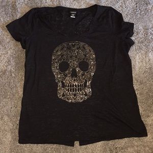 Torrid burnout Tee skull sparkles